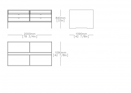 Freestanding double-side L.2000mm