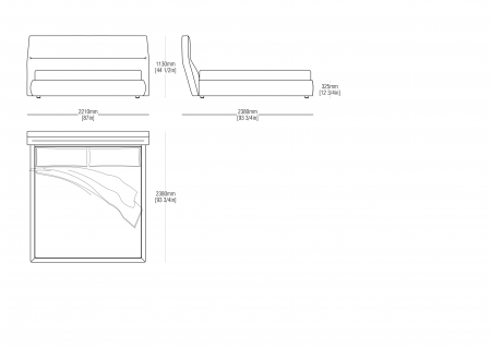 Fixed bedspring KS (mattress size 2300 x 2020 mm)