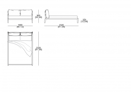 Fixed bedspring (mattress size 1600 x 2000 mm)