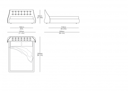 Letto rete fissa (materasso 1600 x 2100 mm)
