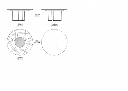 Round table ø1800 - marble