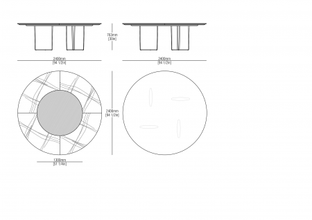 Round table ø2400 - marble