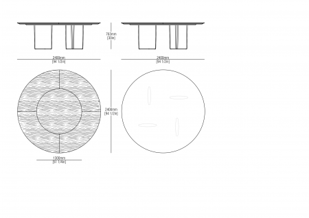 Round table ø2400 - wood